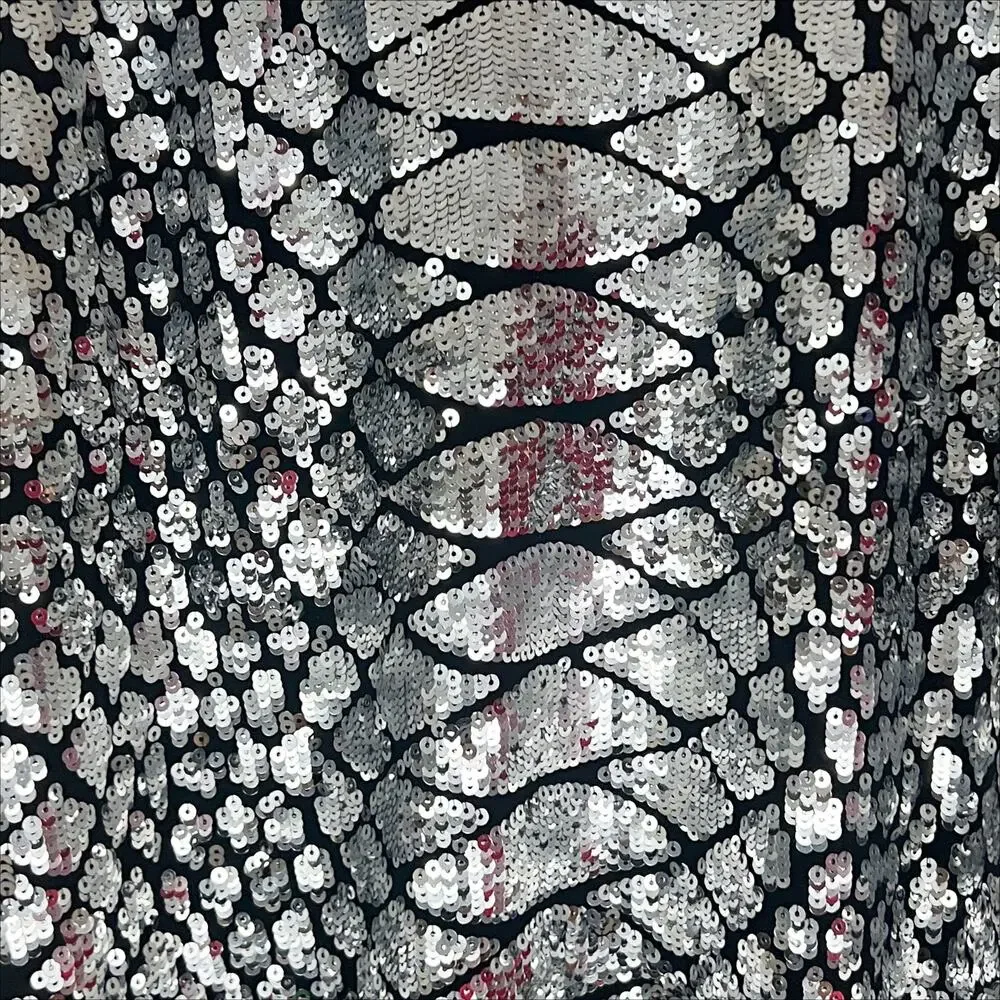 Michael Kors Black and Silver Sequin Tank Top Size Small